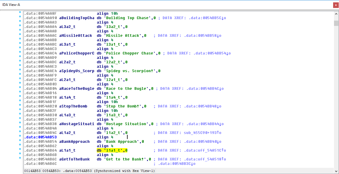 String search in IDA