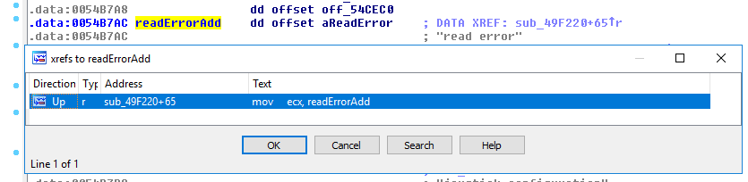 Read error xref
